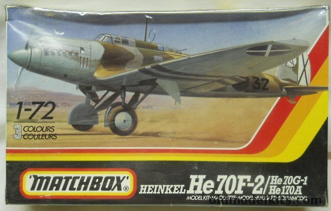 Matchbox 1/72 Heinkel He-70 F-2/ He- 70G-1/ He- 170A - Hungarian / Nationalist / Lufthansa, PK-132 plastic model kit
